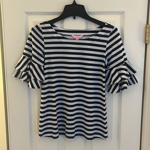 Lilly Pulitzer Navy Striped Top